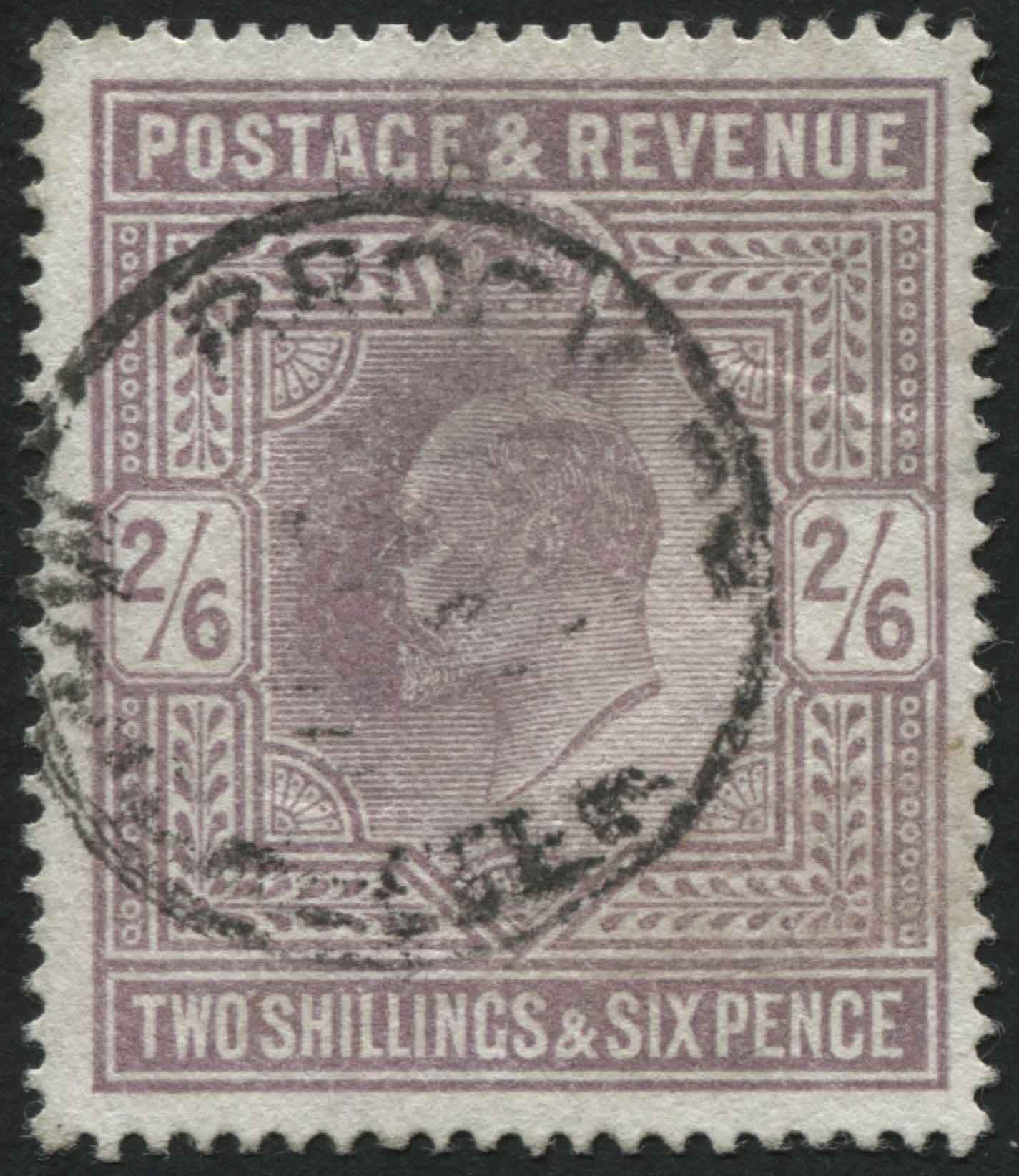 SG315 2/6d dull Greyish Purple very lightly cancelled