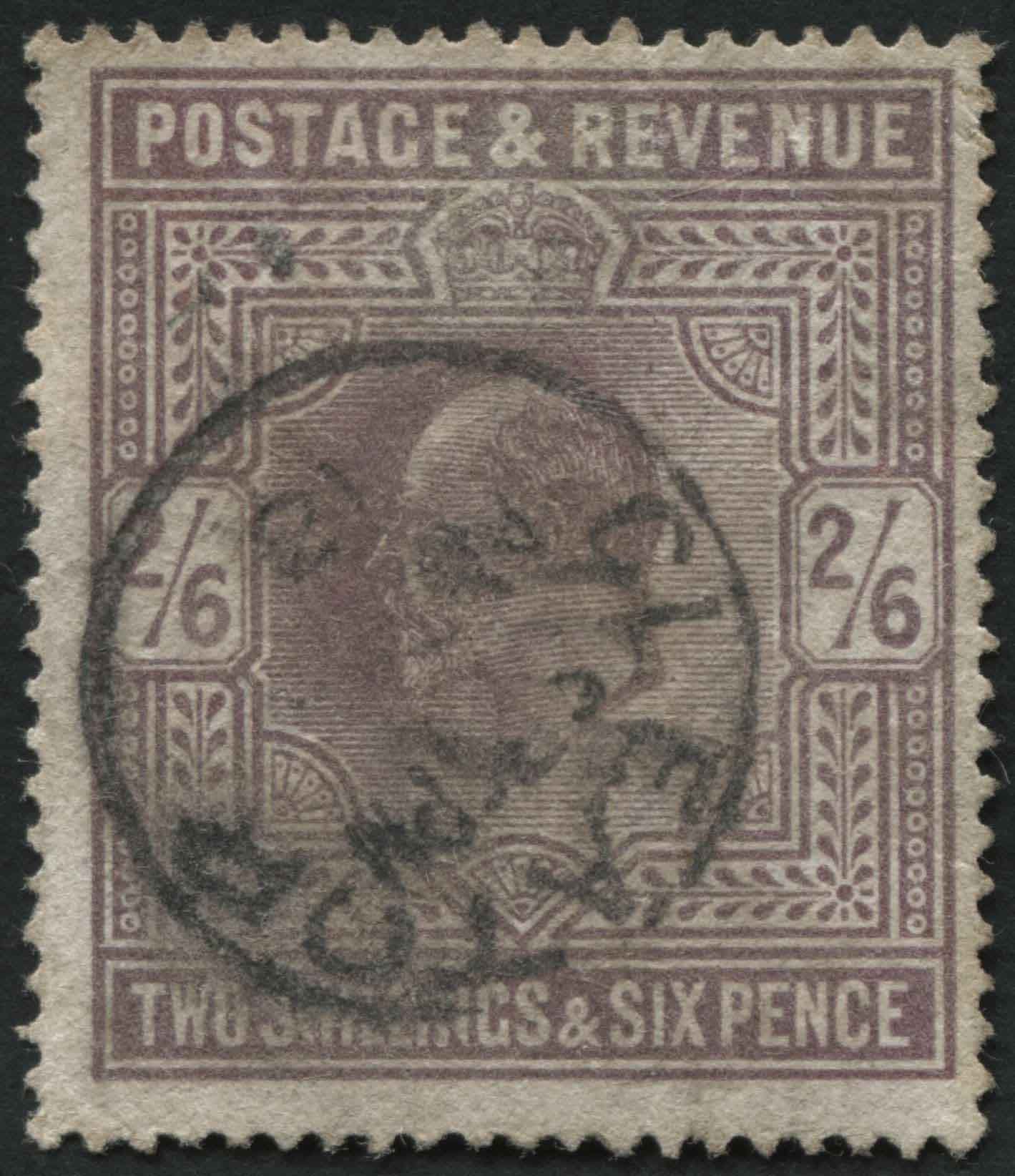 SG316 2/6d dull Reddish Purple, F/U CLEATOR 1913 cds