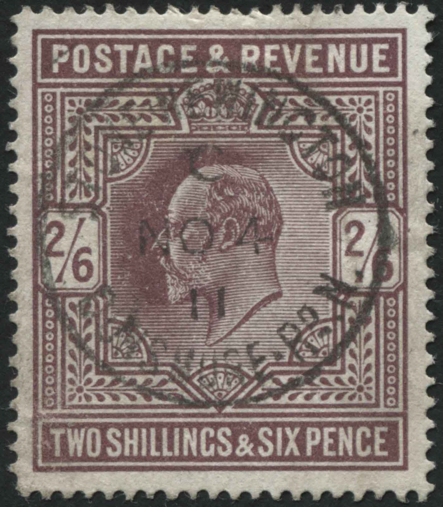 SG317 2/6d dark Purple SpecNo.M50/6 dated 4.11.1911 lovely fresh colour