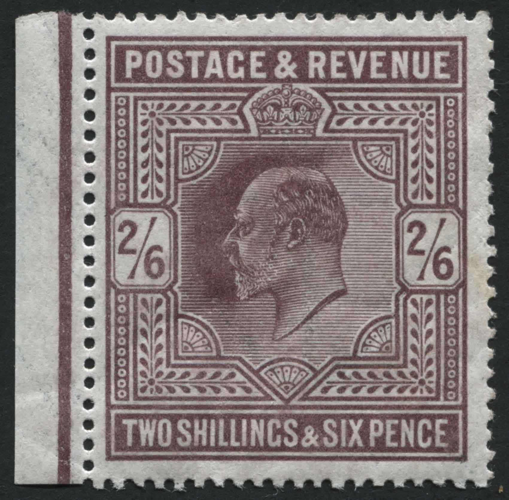 SG317 2/6d dark Purple v fine mint, has wrinkle