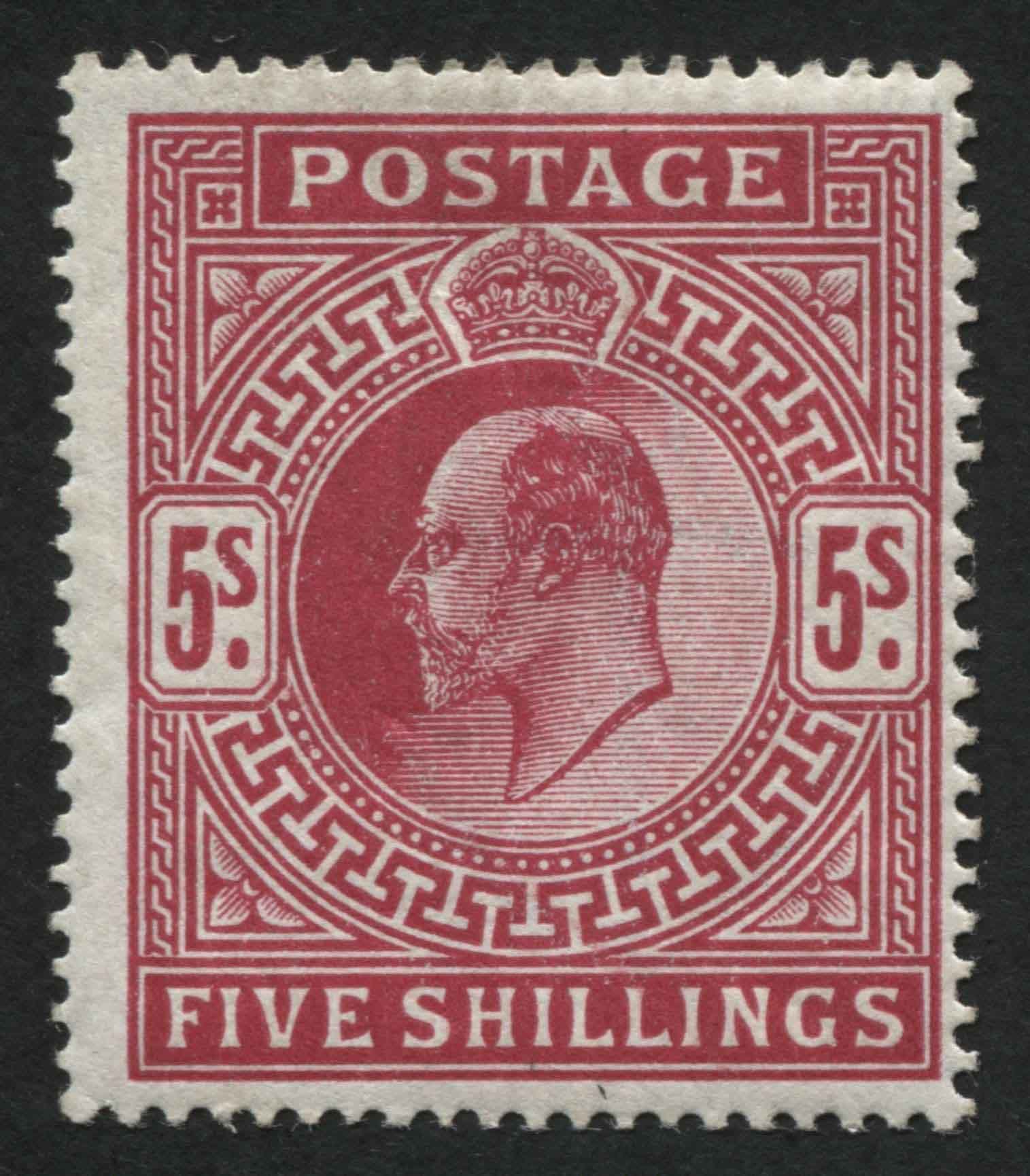 SG318 5/- Carmine, v fine mint