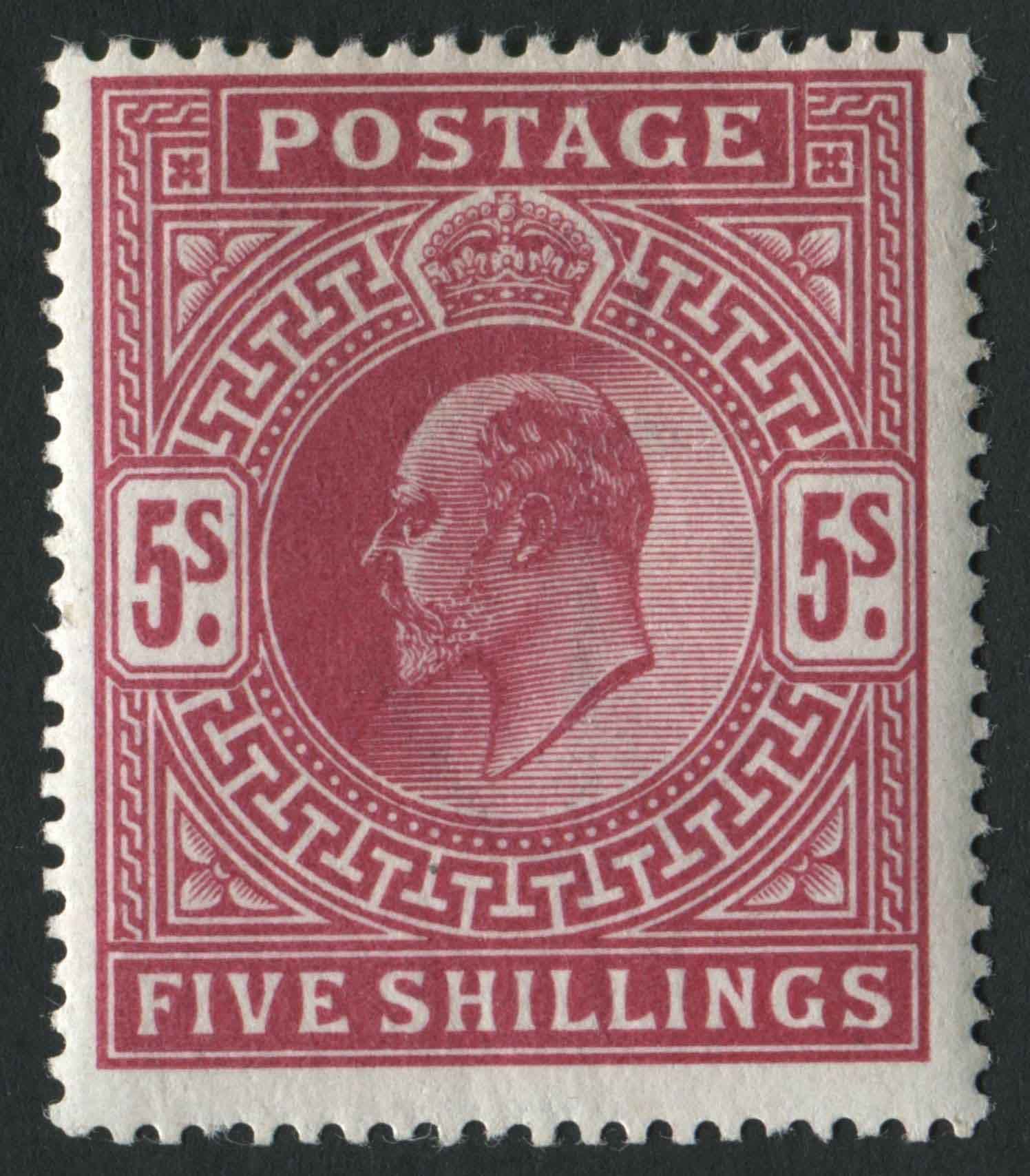 SG318 5/- carmine well centred unmounted mint