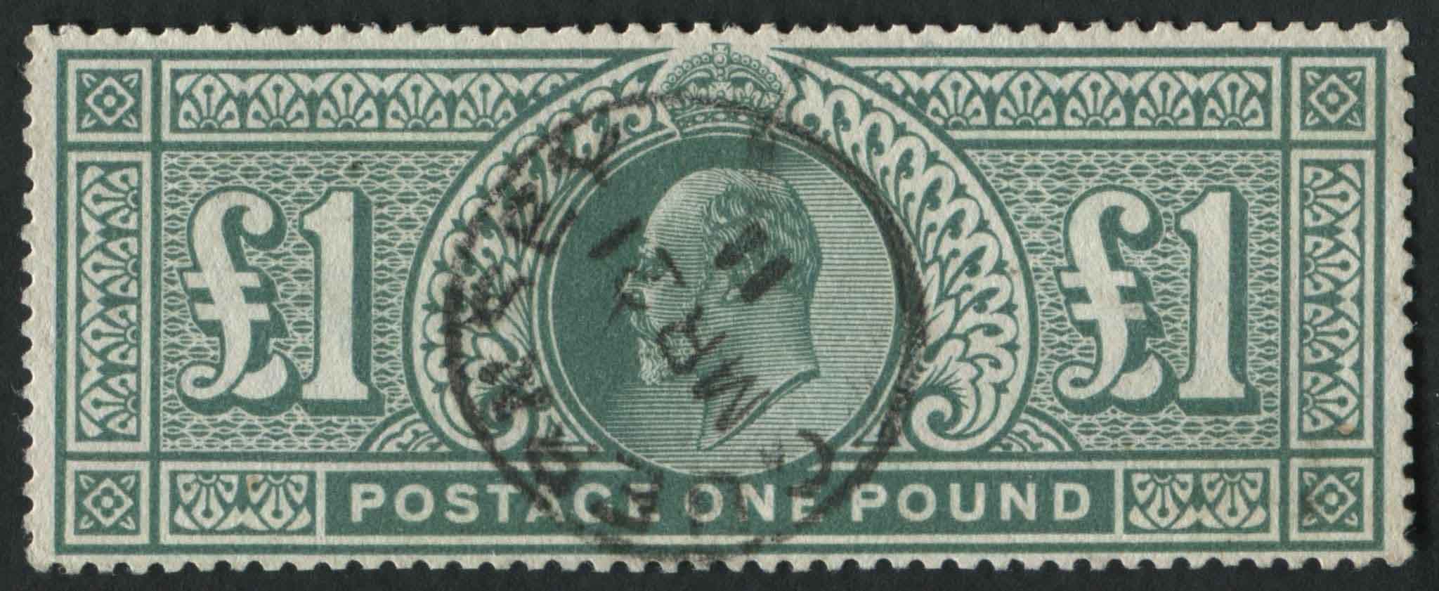 SG320 1911 1 deep Green well centred, superb Guernsey cds 21.3.11