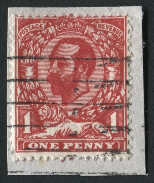 SG327 Variety intense carmine red tied to piece used light crease with Hendon cert