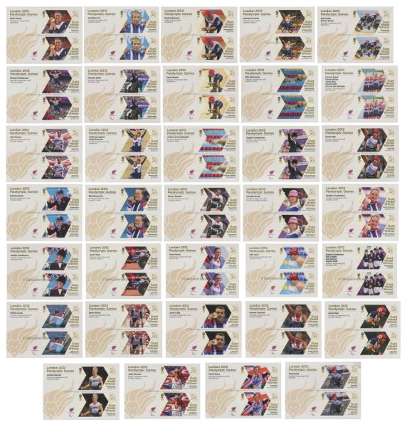 SG3372a-3405a 2012 Games Miniature Sheet of 2 Stamps (34) 2012 Paralympic Gold Medal Winners