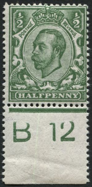 SG339 SpecN4(5) 1912 d Bluish Green U/M control B12, pristine of this scarce shade with RPS certificate