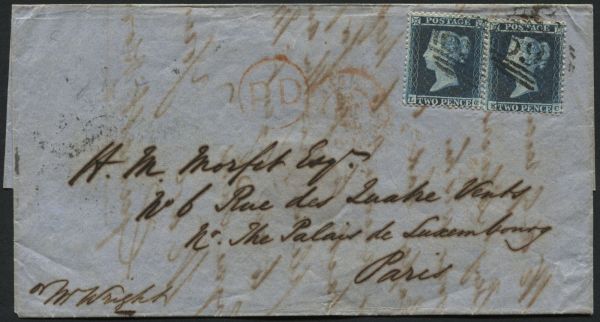 SG34 2d Blue LC-KC tied to entire Glasgow to Paris, a v fine cover