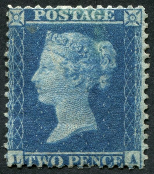 SG34 2d bright Blue LA, v fine and scarce