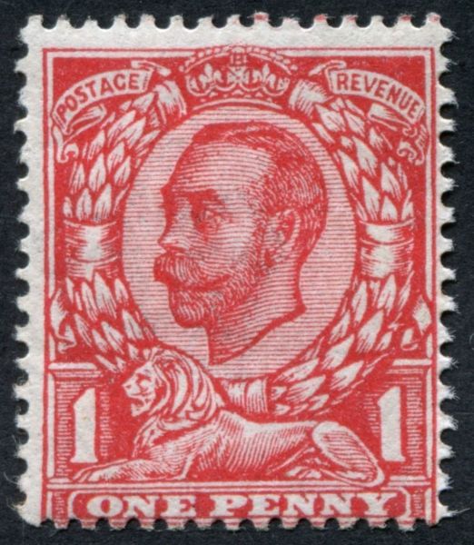 SG341a 1d Scarlet no cross on crown, v fine hinged mint