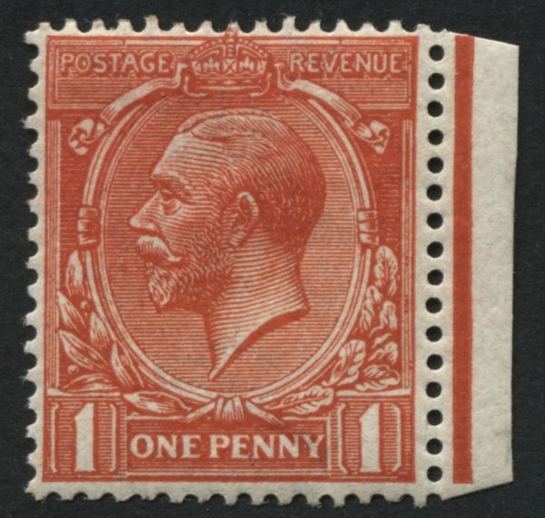 SG357SpecN16(15) 1912-24 1d Orange-Vermillion right marginal, fine U/M