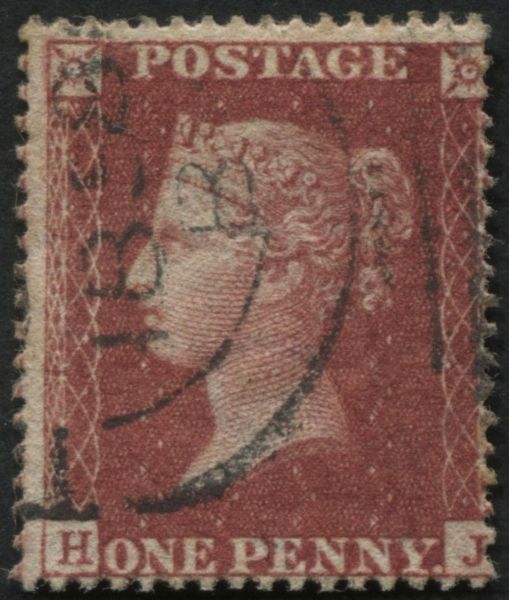 SG36 1d Rose Red HJ with single ring cancel