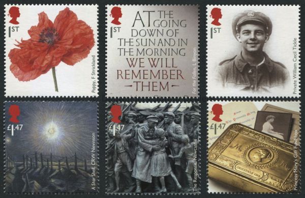 SG3626-3631 Set of 6 2014 World War I