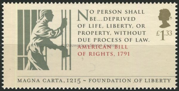 SG3721 1.33 US Bill of Rights 2015 Magna Carta 1215