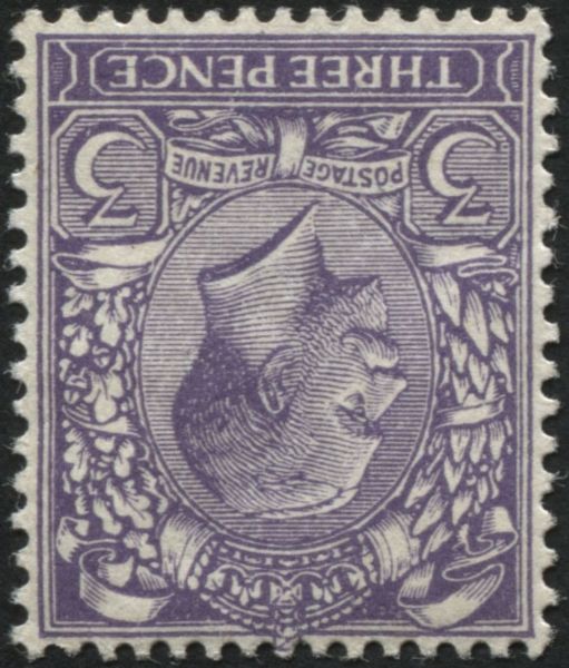 SG374wk 3d Violet Wmk Inv & reversed, U/M