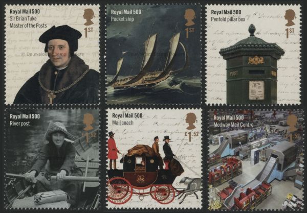 SG3795-3800 Set of 6 2016 Royal Mail 500