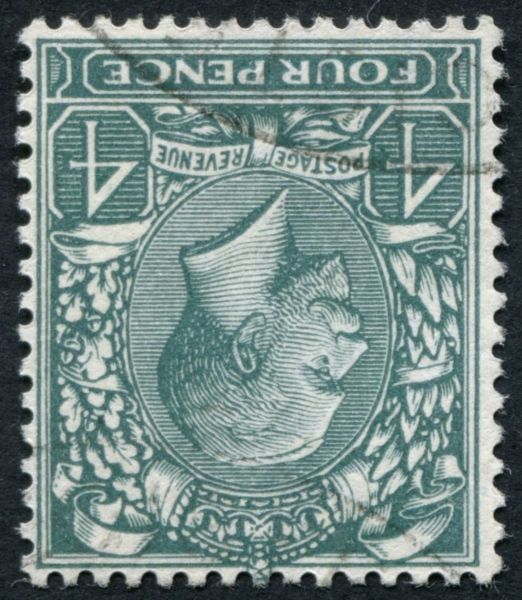 SG379wi 4d Grey-Green Wmk Inv, VF/U cds