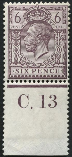 SG384 6d dull Purple control C.13 control (P) fine mint (Lot 2)