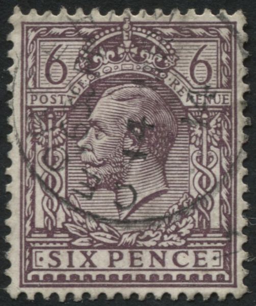 SG384 SpecN26(2) 1912 6d Slate Purple superb used, crisp light 1914 cds on fresh copy of this difficult shade