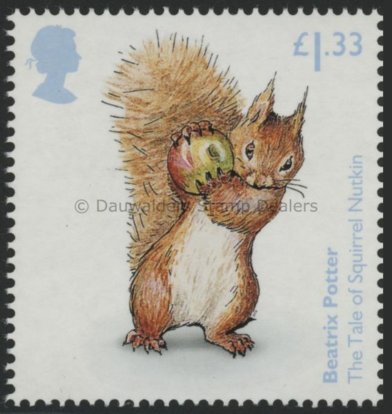 SG3858 1.33 Squirrel Nutkin 2016 Beatrix Potter 1st Issue