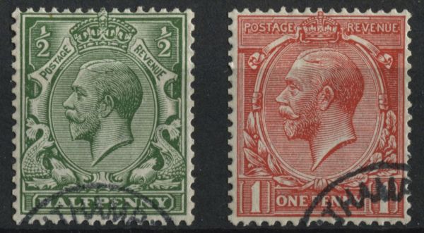 SG397-8 d and 1d, each stamp VF/U and full perforations