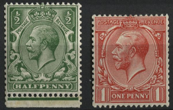 SG397-8 d and 1d Multiple Cypher Wmk very fine mint, exceptionally good perfs