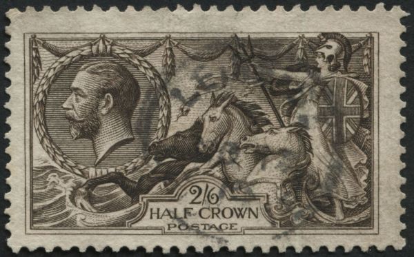 SG399 2/6d deep Sepia-Brown, circular cancel