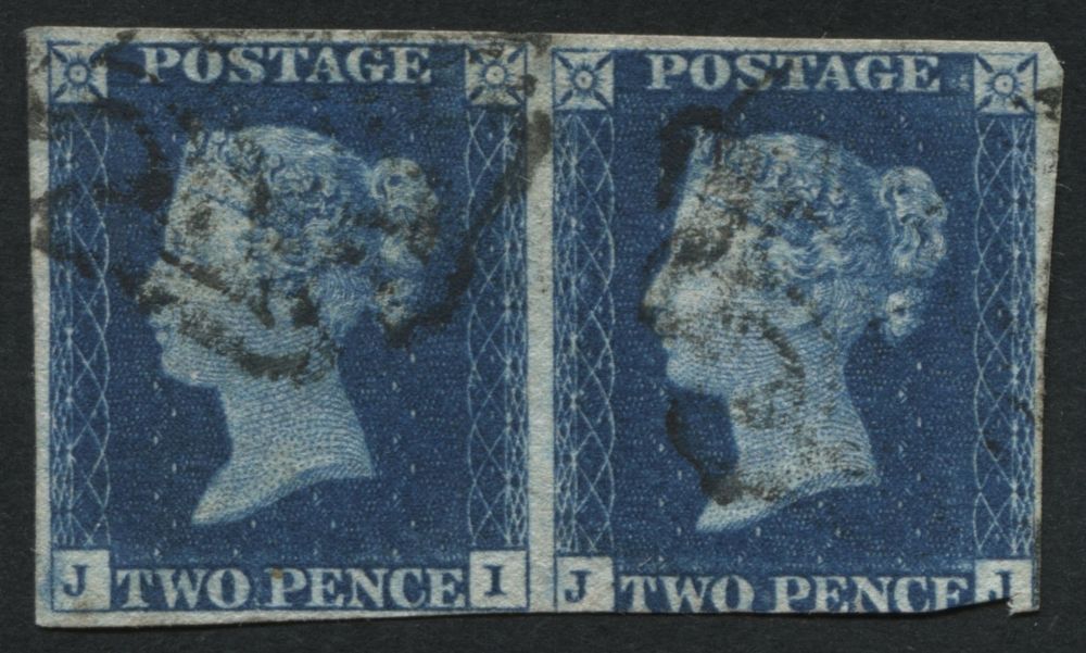 SG4 2d deep full Blue JI-JJ horizontal pair, JI is 4 margins, JJ is touched at base