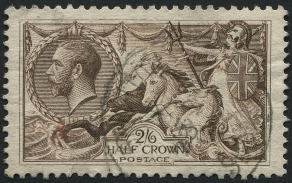 SG414 2/6d Chocolate Brown superb used, full perforations single central circular date stamp