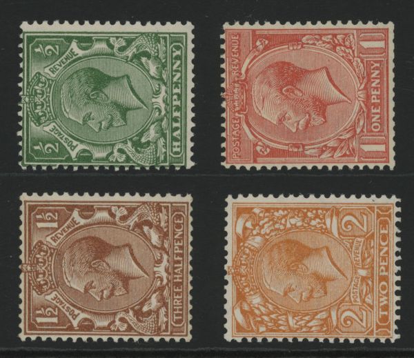 SG418a-421b 1924 KGV Wmk sideways, U/M good perforations