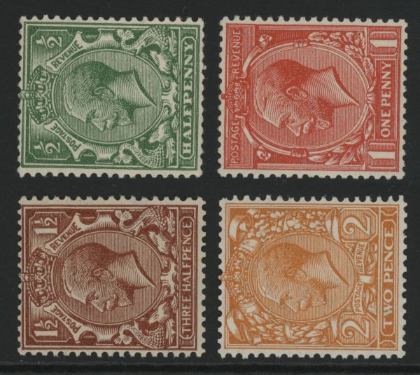 SG418a-421b 1924 KGV Wmk sideways, U/M good perforations (lot 2)