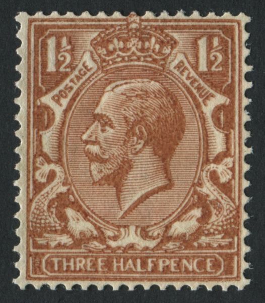 SG420 Spec N35e 1924 1d red brown variety printed on the gummed side unmounted mint