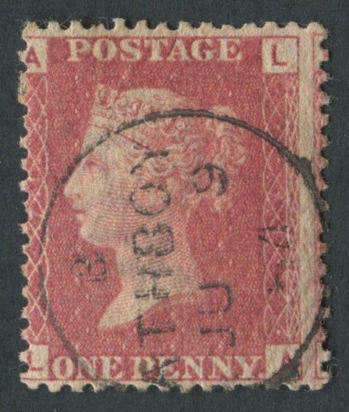 SG43 1d Rose-Red, Pl71, LA, One nibbled perf but superb used with CDS