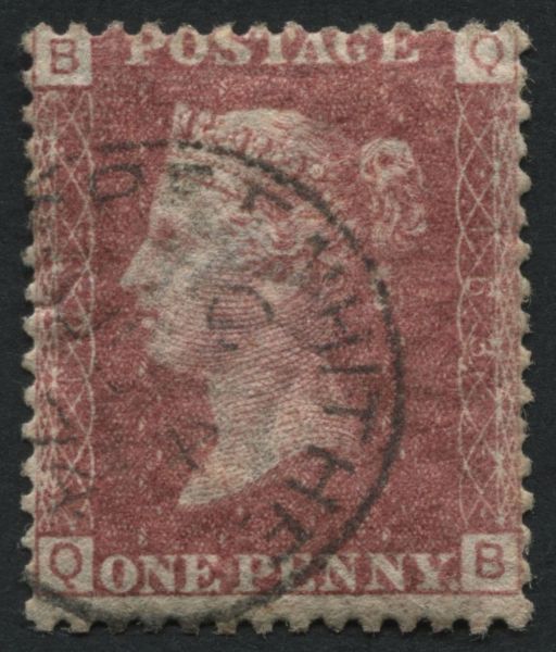 SG43 1d Rose Red plate 163, superb thimble date stamp