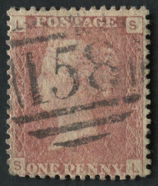 SG43 1d Rose red plate 83 SL fine used re entry