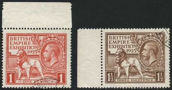 SG432-433 1925 Wembley marginal pair, VF/U