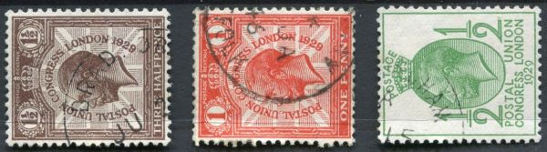 SG434a-436a 1929 PUC sideways Wmk, good perforations all round, superb used