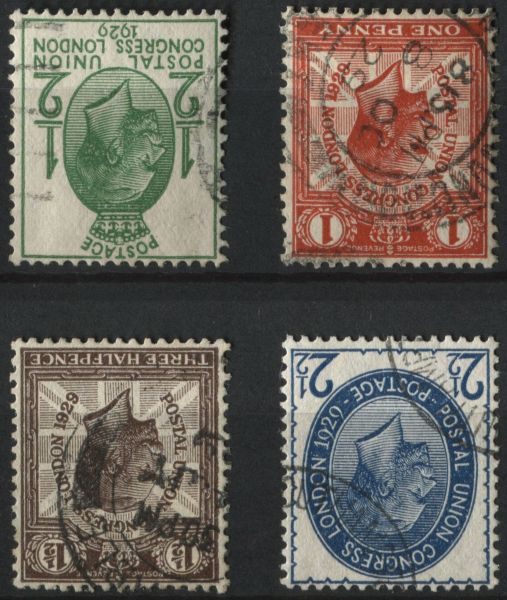 SG434wi-437wi The set of 1929 d-2d (4) Wnk Inv, all with ring cancels - superb