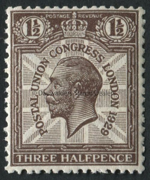 SG436 1d Brown 1929 Postal Union Congress