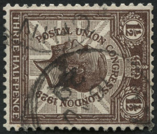 SG436a 1929 PUC 1d sideways Wmk, VF/U light cds dated 1929 on perfectly centred copy with fine perfs