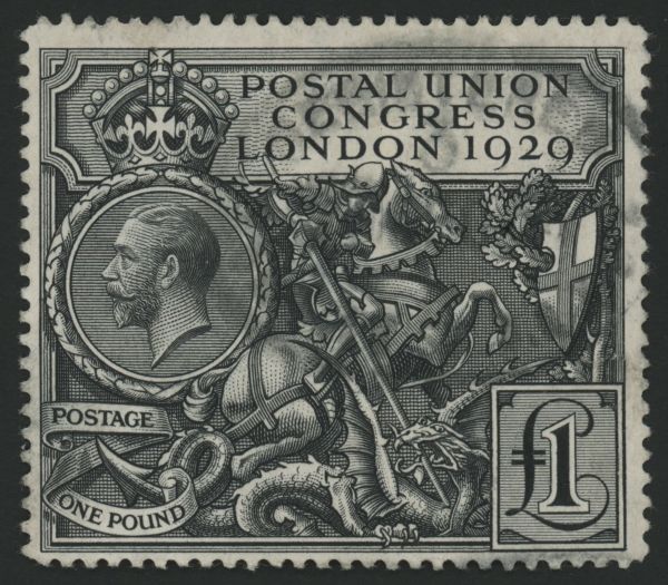 SG438 1 Black Postal Union Congress, light circular cancel