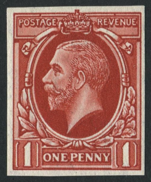 SG440 Spec 1d Scarlet essay with large head imperforate. Very fine