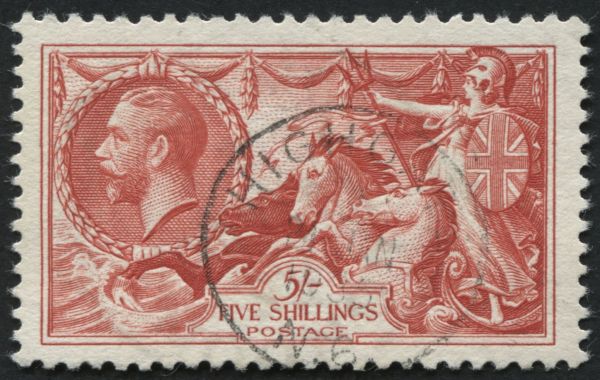 SG451 5/- crisp and sharp cancel