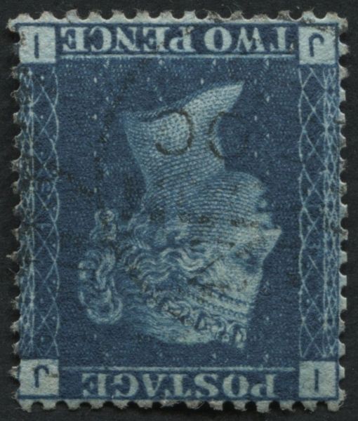 SG47 2d deep Blue JI plate 13 Wmk Inv, lovely circular cancel