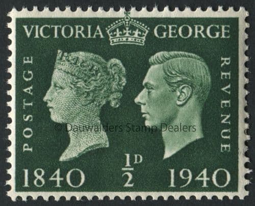 SG479 d Green 1940 Stamp Centenary