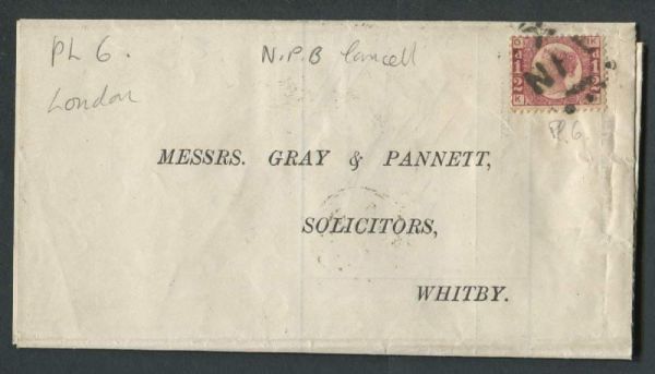 SG48 d Rose, Pl6 Tied to circular with NBP cancel