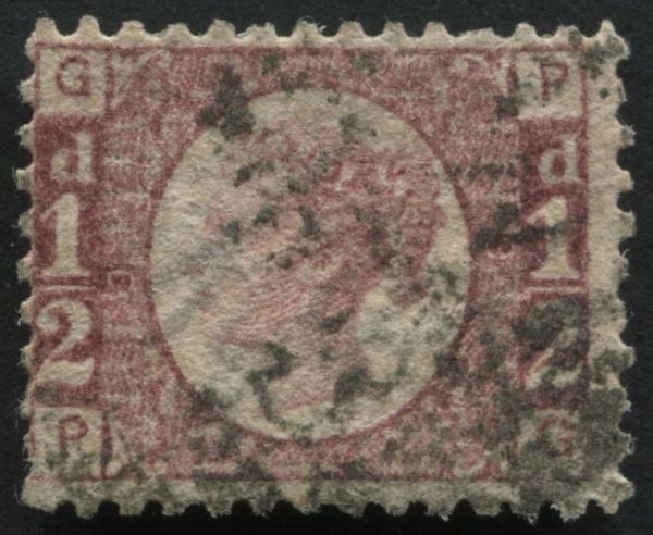 SG48 d Rose Red plate 9 light cancel, fine