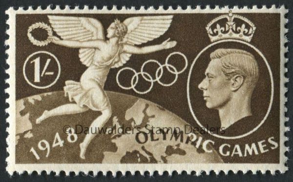 SG498 1/- Winged 1948 Olympic Games