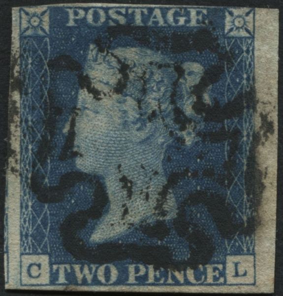 SG5 2d Blue CL touching to huge corners all round, superb 100% Black Maltese Cross