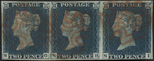 SG5 2d Steel Blue Pl.1 NG-NI, good to large margins pale Red Maltese cross, PEGB certificate