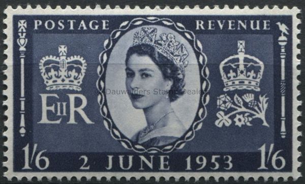 SG535 1/6d Blue 1953 Coronation